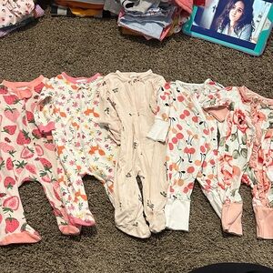 Floral and Fruit Print Kids One Piece Set
